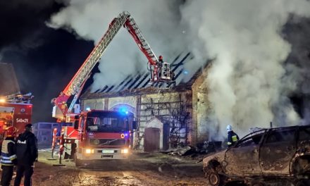 Nocny pożar w Bałdowicach. Palił się budynek gospodarczy