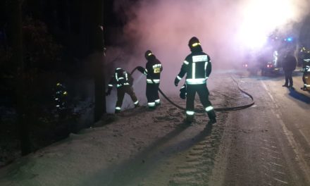Pożar samochodu w Siedlikowie
