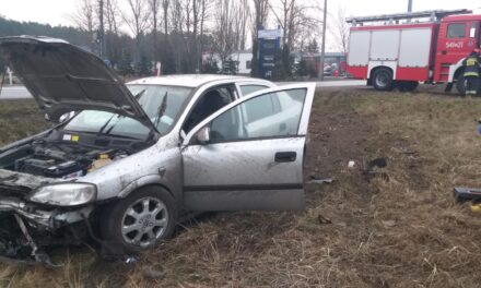 Ostrzeszów: Opel wypadł z drogi. Kierująca zasnęła za kierownicą