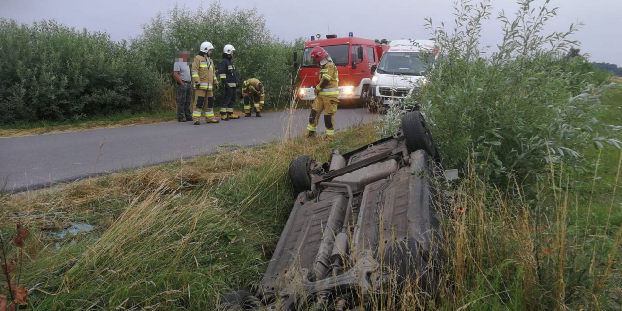 Kaliszkowice Kaliskie: Samochód wpadł do rowu