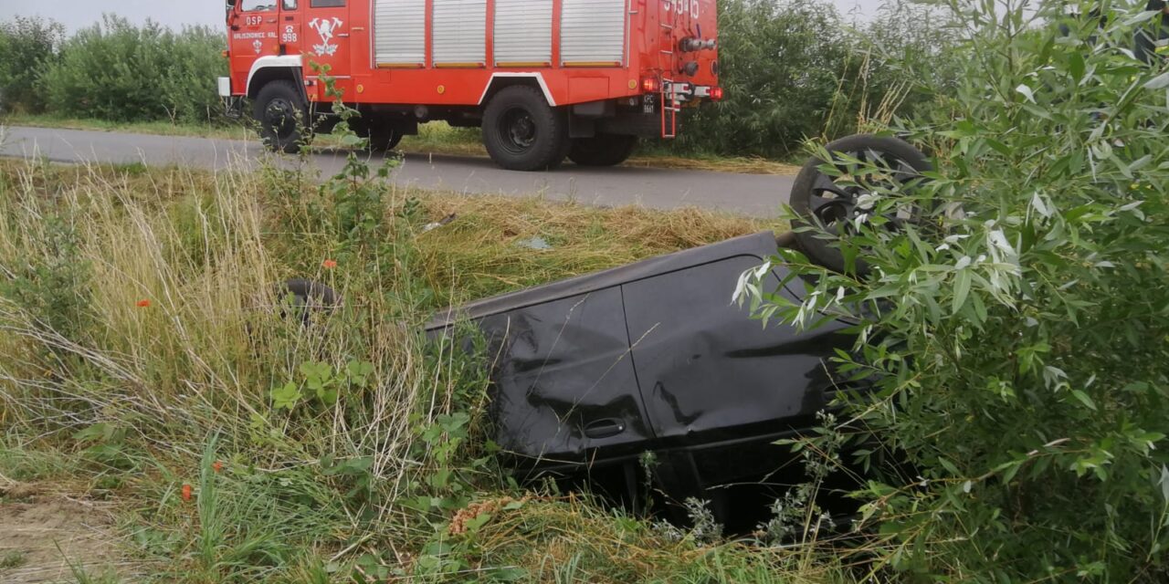 Kaliszkowice Kaliskie: Samochód wpadł do rowu