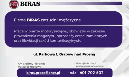 Firma BIRAS zatrudni pracownika