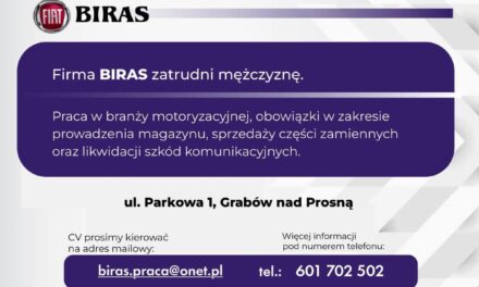 Oferta pracy w firmie Biras