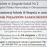 Trwa nabór w Zespole Szkół Nr 2 w Ostrzeszowie [OGŁOSZENIE]