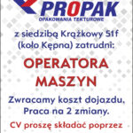 PRACA: OPERATOR MASZYN