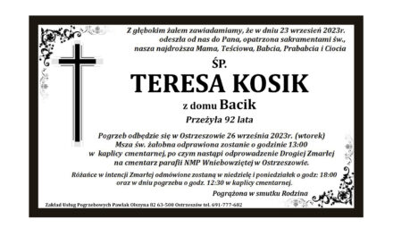 † Teresa Kosik z domu Bacik