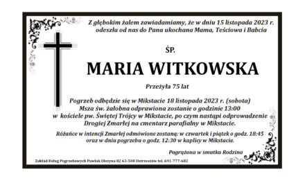 † Maria Witkowska