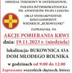 Akcja pobierania krwi w Bukownicy
