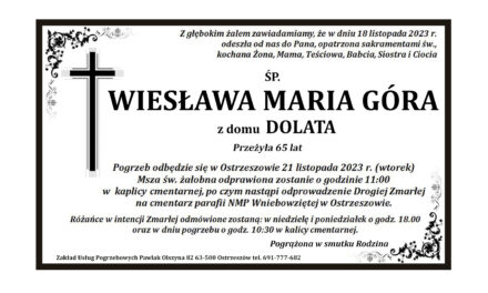 † Wiesława Maria Góra z domu Dolata